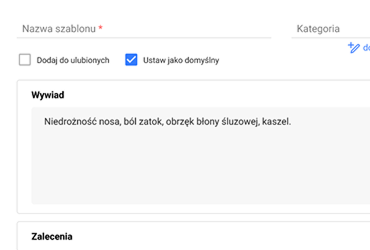 Szablony wizyt