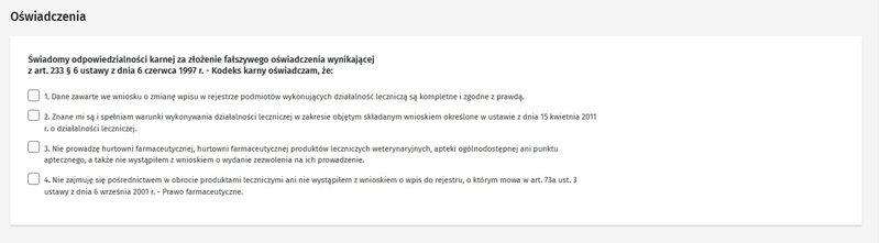 oświadczenia